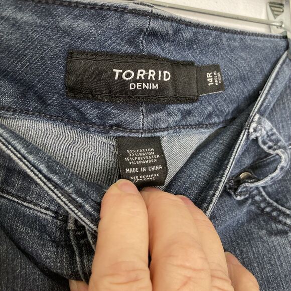 Torrid Jegging Skinny Super Soft Jean 14R Blue High Rise 3-Button Stretch - Picture 14 of 16